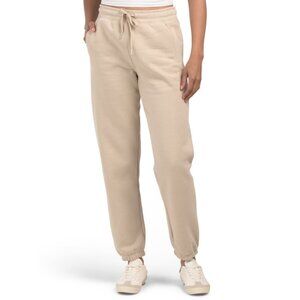 CALVIN KLEIN White Pepper High Waist Cozy Fleece Relaxed Sweatpants